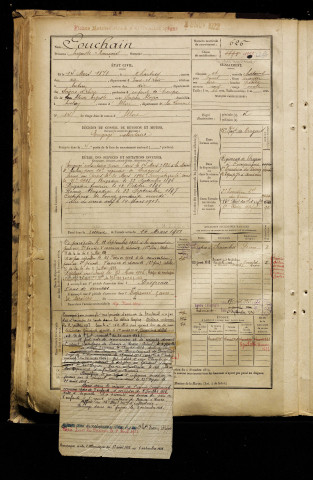 Pouchain, Auguste François, né le 14 mars 1878 à Chartres (Eure-et-Loir), classe 1898, matricule n° 626, Bureau de recrutement de Péronne