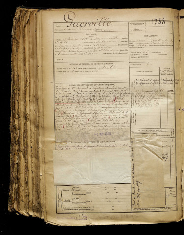 Guerville, Antoine Félicien Lucien, né le 13 février 1897 à Fressenneville (Somme), classe 1917, matricule n° 1388, Bureau de recrutement d'Abbeville