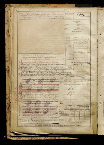 Fatoux, Louis Georges, né le 14 février 1879 à Amiens (Somme), classe 1899, matricule n° 1040, Bureau de recrutement d'Amiens