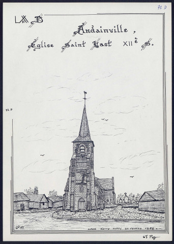 Andainville : église Saint-Vast XIIe siècle - (Reproduction interdite sans autorisation - © Claude Piette)