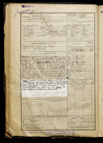 Bouchez, Léon Louis Albert, né le 15 avril 1900 à Mailly-Maillet (Somme), classe 1920, matricule n° 1092, Bureau de recrutement d'Abbeville