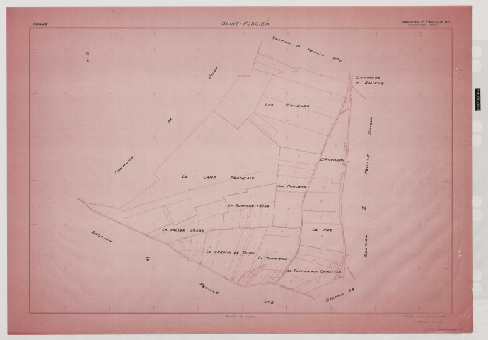 Plan du cadastre rénové - Saint-Fuscien : section P1