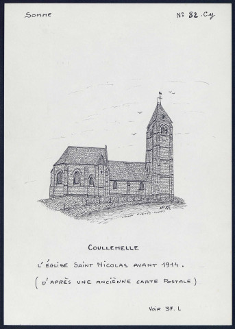 Coulemelle : église Saint-Nicolas avant 1914 - (Reproduction interdite sans autorisation - © Claude Piette)