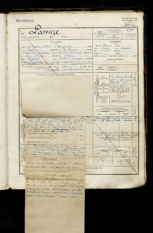 Lareuze, Adrien, né le 11 octobre 1898 à Margerides (Corrèze), classe 1918, matricule n° 2311, Bureau de recrutement d'Amiens