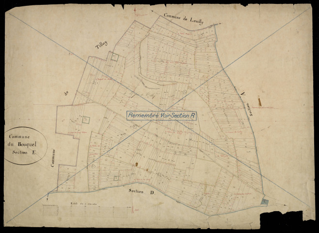 Plan du cadastre napoléonien - Bosquel (Le) : E