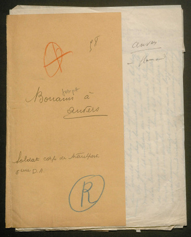 Témoignage de Bonami, Joseph et correspondance avec Jacques Péricard