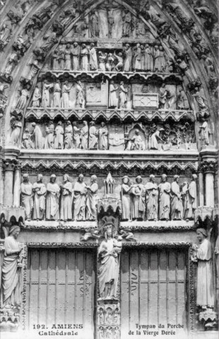 Cathédrale d'Amiens - Tympan du porche de la Vierge dorée