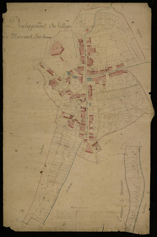 Plan du cadastre napoléonien - Mericourt-sur-Somme (Méricourt sur Somme) : Village (Le), A, B, et C1 développement
