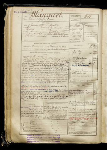 Blanquet, Edouard Geoffroy, né le 09 janvier 1891 à Rosières-en-Santerre (Somme), classe 1911, matricule n° 84, Bureau de recrutement de Péronne