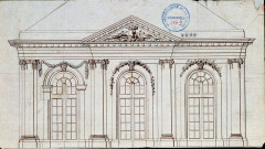 Salle de spectacle, rue des trois cailloux : projet de façade principale