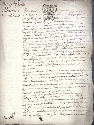 Etude de Me Antoine Picard à Amiens (étude n°26). Minutes de l'année 1748