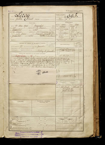 Leroy, Gaston Ernest, né le 19 mai 1901 à Gamaches (Somme), classe 1921, matricule n° 993, Bureau de recrutement d'Abbeville