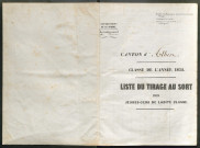 Tirage au sort (arrondissement de Péronne) de l'année 1852
