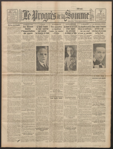 Le Progrès de la Somme, numéro 19092, 7 décembre 1931