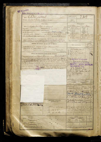 Dupont, André Jules Anthime, né le 11 septembre 1898 à Amiens (Somme), classe 1918, matricule n° 742, Bureau de recrutement d'Amiens