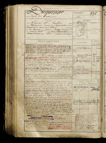 Duquenne, Auguste Rieule Augustin, né le 31 janvier 1891 à Grévillers (Pas-de-Calais), classe 1911, matricule n° 936, Bureau de recrutement de Péronne