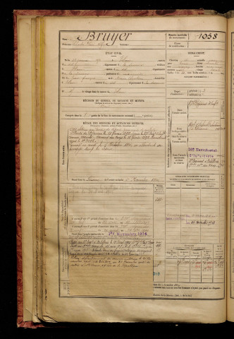 Bruyer, Charles Désiré Alfred, né le 23 janvier 1870 à Ham (Somme), classe 1890, matricule n° 1058, Bureau de recrutement de Péronne