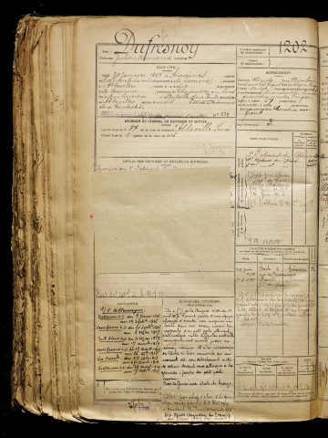 Dufresnoy, Julien Armand, né le 20 janvier 1897 à Airaines (Somme), classe 1917, matricule n° 1202, Bureau de recrutement d'Abbeville