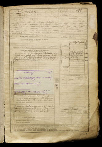 Dorion, Théophile Marc Marcel, né le 23 février 1885 à Maison-Roland (Somme), classe 1905, matricule n° 686, Bureau de recrutement d'Abbeville