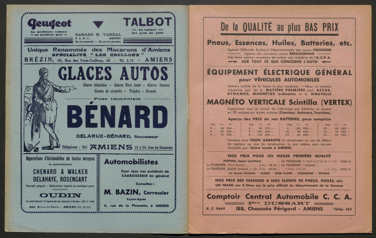 L'Automobile au Pays Picard. Revue mensuelle de l'Automobile-Club de Picardie et de l'Aisne, 265, octobre 1933