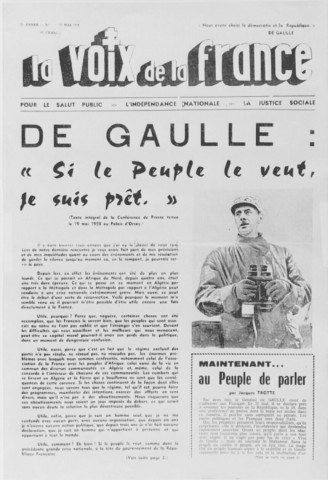 La voix de la France - De Gaulle : "Si le peuple le veut, je suis prêt."