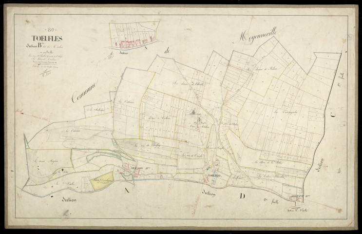 Plan du cadastre napoléonien - Toeufles : Moulins (les), B