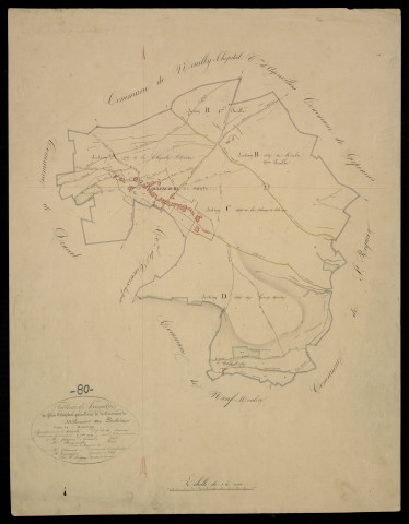 Plan du cadastre napoléonien - Millencourt-en-Ponthieu (Millencourt) : tableau d'assemblage