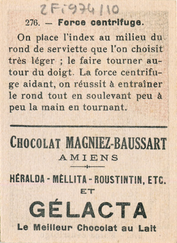 Chocolat Magniez-Baussart, Amiens. Image 276 : force centrifuge