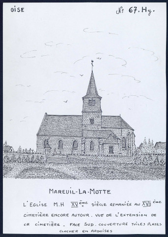 Mareuil-la-Motte (Oise) : l'église M.H. - (Reproduction interdite sans autorisation - © Claude Piette)