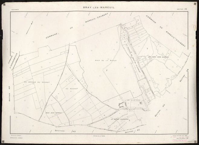 Plan du cadastre rénové - Bray-lès-Mareuil : section AE
