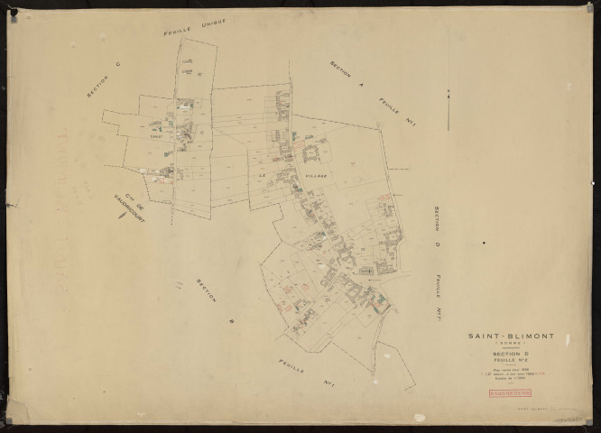 Plan du cadastre rénové - Saint-Blimont : section D2