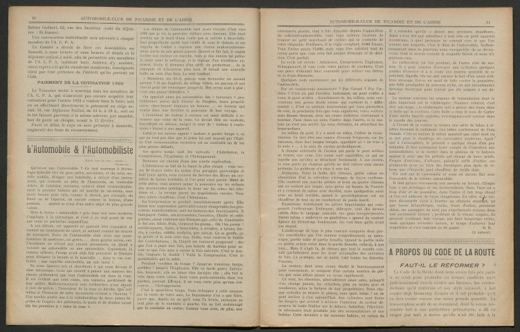 L'Automobile-club de Picardie et de l'Aisne. Revue mensuelle, 127, février 1922