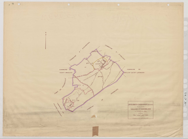 Plan du cadastre rénové - Avesnes-Chaussoy : tableau d'assemblage (TA)