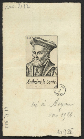 Authoine le Conte né à Noyon vers 1526