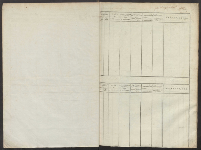 Répertoire des formalités hypothécaires, du 9 pluviôse an 10 au 15 floréal an 10, volume n° 12 (Conservation des hypothèques de Doullens)