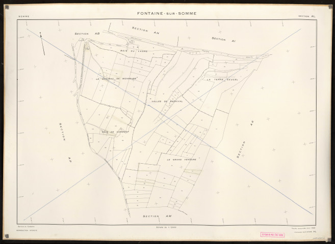 Plan du cadastre rénové - Fontaine-sur-Somme : section AL