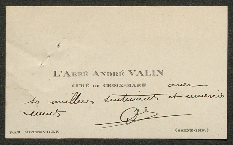 Témoignage de Valin (Abbé), André (Sergent) et correspondance avec Jacques Péricard