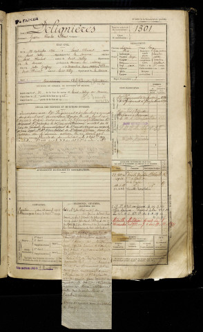 Delignières, Gaëtan Charles Florent, né le 26 septembre 1896 à Saint-Blimont (Somme), classe 1916, matricule n° 1301, Bureau de recrutement d'Abbeville