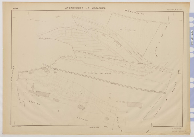 Plan du cadastre rénové - Ayencourt (Ayencourt-le-Monchel) : section A1