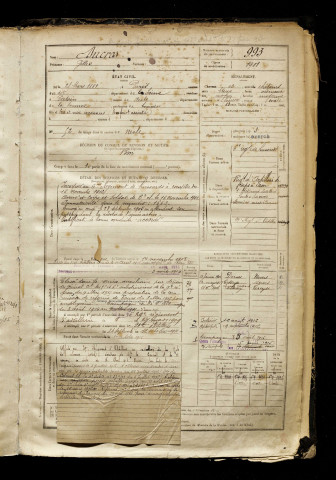 Ducros, Gilles, né le 25 mars 1881 à Paris (Paris), classe 1901, matricule n° 993, Bureau de recrutement de Péronne