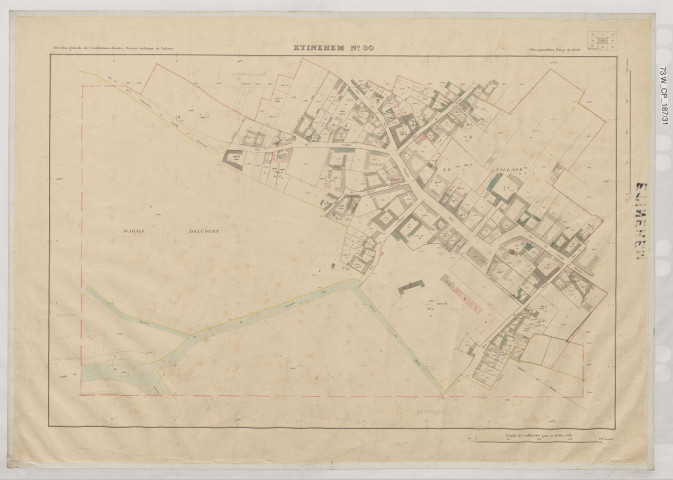 Plan du cadastre rénové - Etinehem : feuille 30