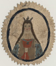 Une Sainte couronnée, broderie (peinture à l'aiguille)