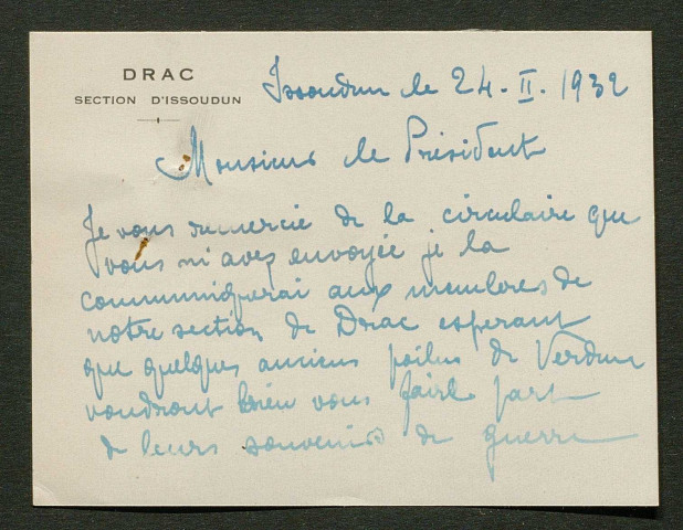 Témoignage de Gautier (Caporal - devenu religieux) et correspondance avec Jacques Péricard