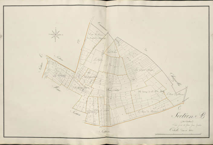 Plan du cadastre napoléonien - Atlas cantonal - Proyart : Centre (Le), B