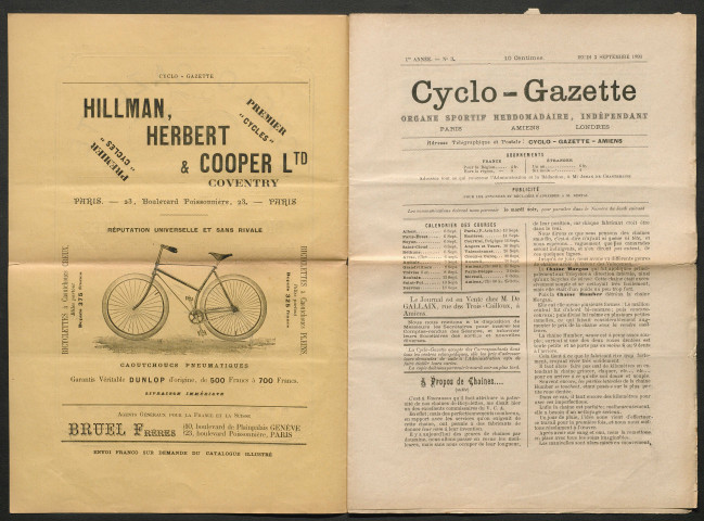 Cyclo-Gazette. Organe sportif hebdomadaire indépendant, numéro 3