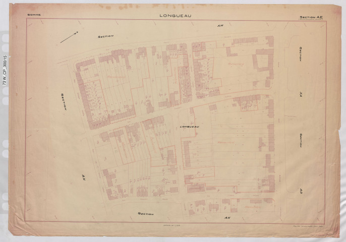 Plan du cadastre rénové - Longueau : section AE