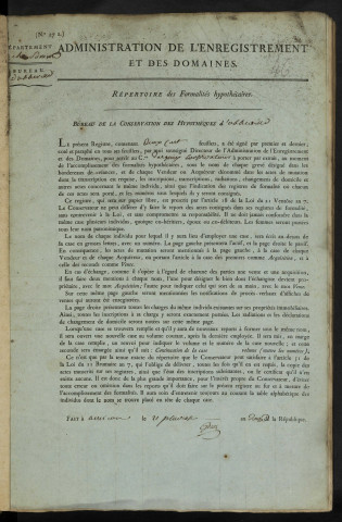 Répertoire des formalités hypothécaires, du 17 ventôse an XII au 3 floréal an XII, registre n° 046 (Abbeville)