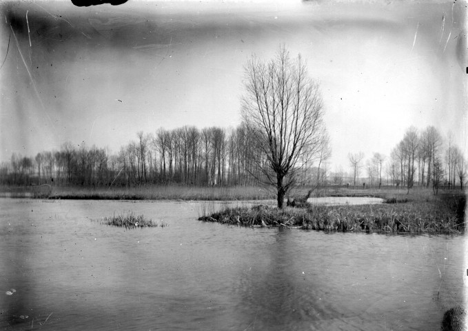 Paysage des bords de Somme : un étang