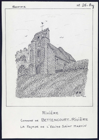 Rivière (commune de Bettencourt-Rivière) : façade de l'église Saint-Martin - (Reproduction interdite sans autorisation - © Claude Piette)