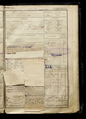 Haye, André Armand Emile, né le 30 septembre 1897 à Amiens (Somme), classe 1917, matricule n° 921, Bureau de recrutement d'Amiens